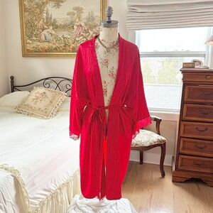 red heart lace robe  y2k joyspun red lace robe size 2x